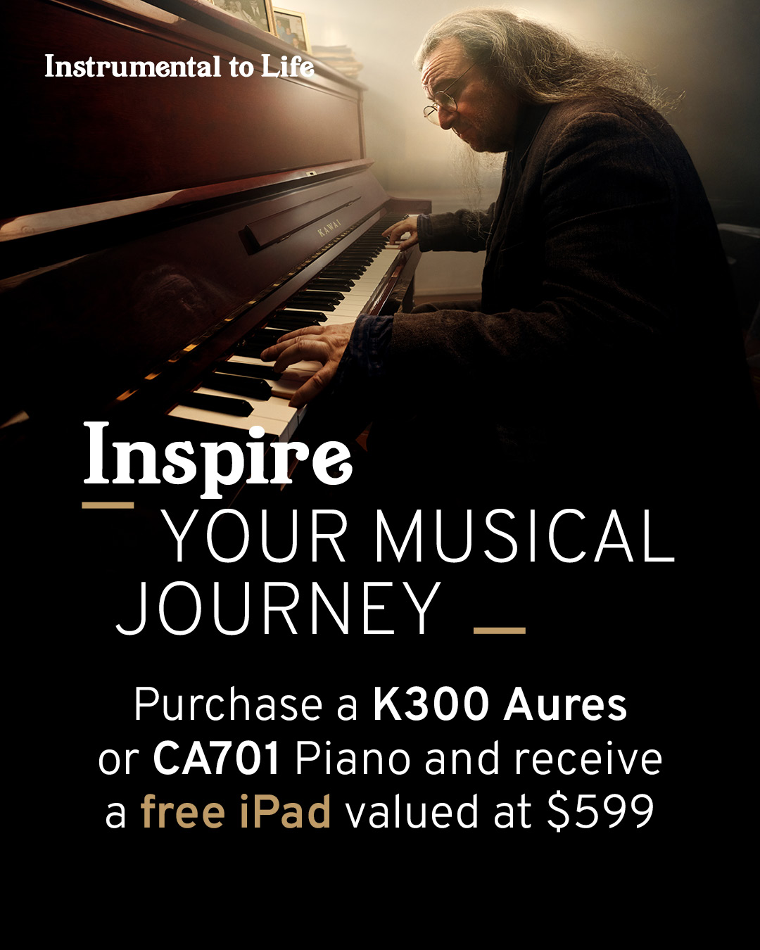 Bonus iPad with selected Kawai pianos