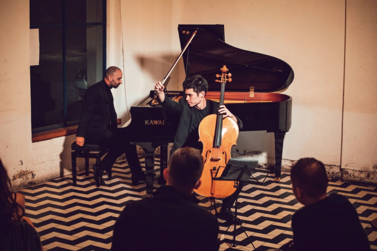 Vatche Jambazian playing Kawai grand piano with Cellist